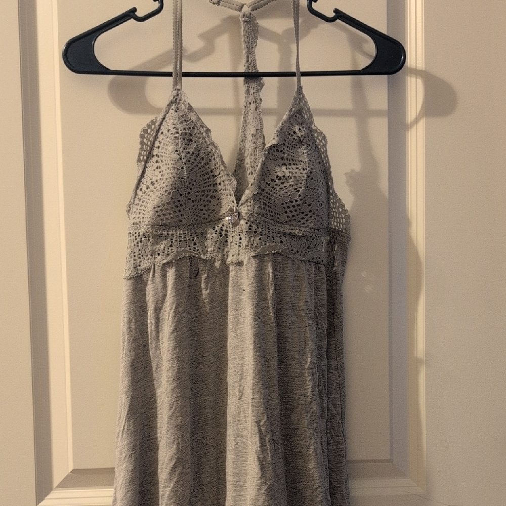 Daisy Fuentes Gray Lace Chemise